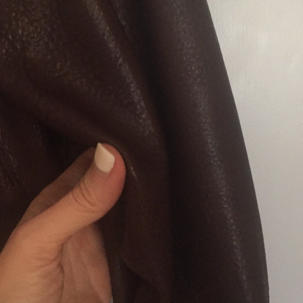 Ann Taylor leather bomber trucker jacket, vintage - Picture 5 of 13